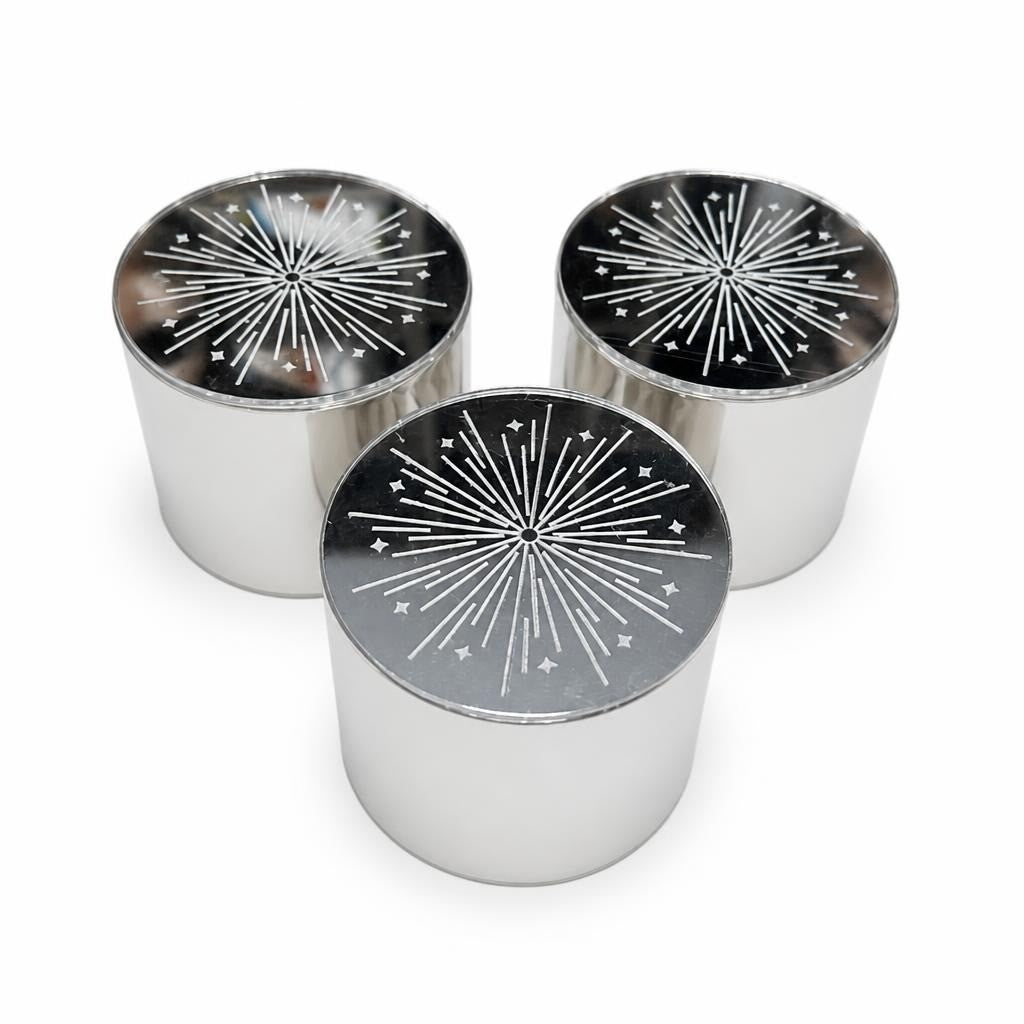 Set of 3 silver starburst cocktail glasses - second-hand at Why Go Less, Dekwaneh, Lebanon