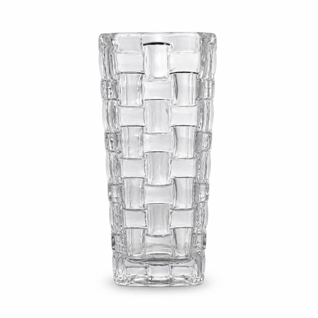 Crystal basket-weave textured glass vase - second-hand at Why Go Less, Dekwaneh, Lebanon