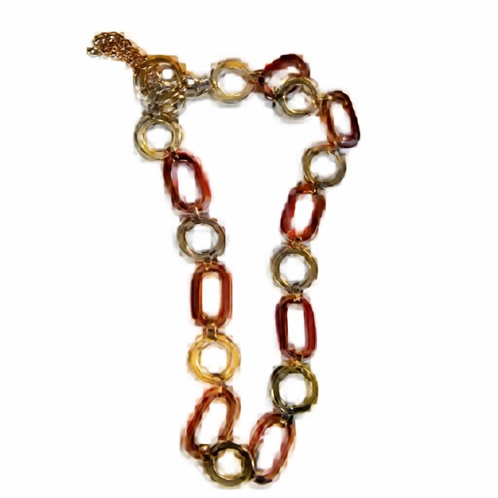 belt Gold & brown resin chunky chain link necklace - second-hand at Why Go Less, Dekwaneh, Lebanon