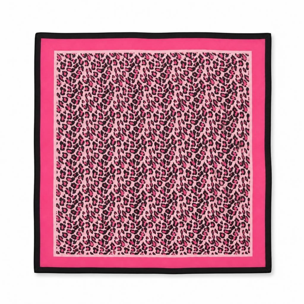 Pink leopard print square scarf/bandana - second-hand at Why Go Less, Dekwaneh, Lebanon