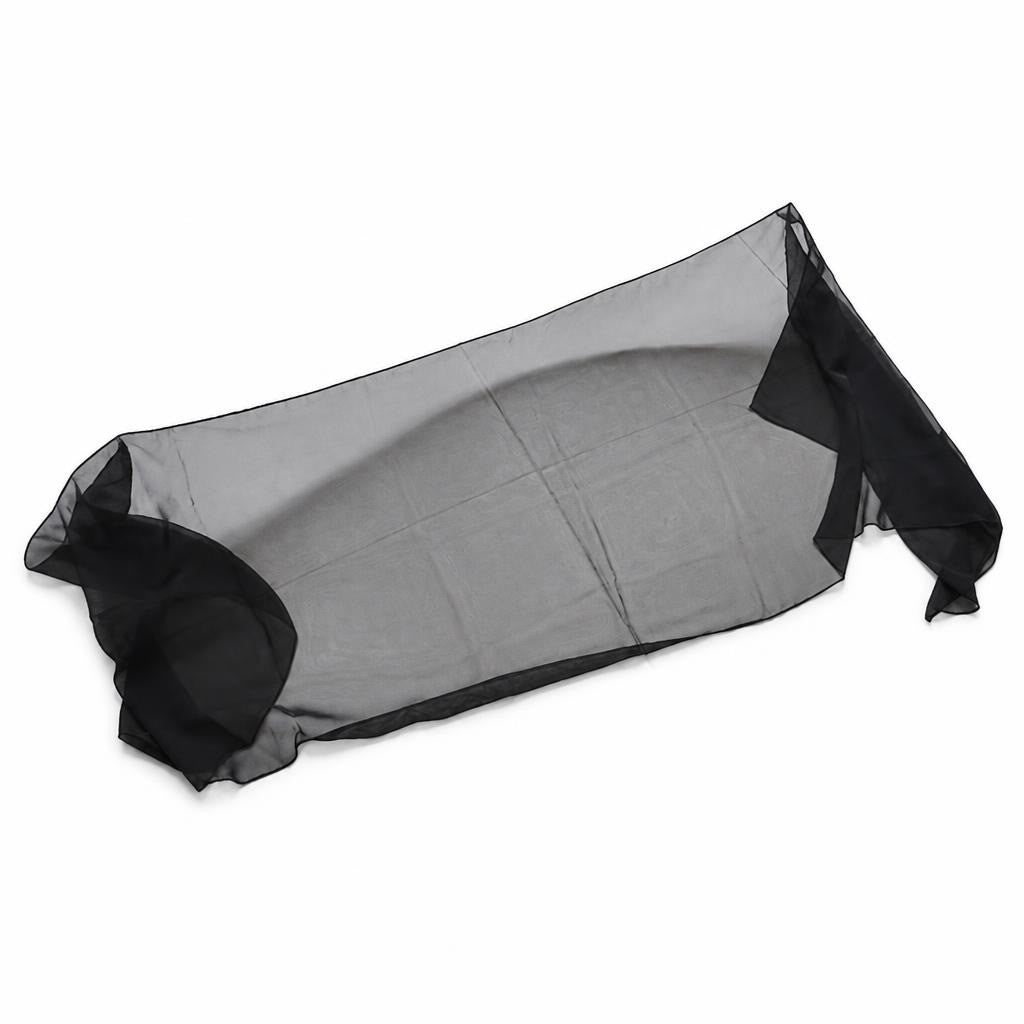 Black sheer mesh fabric square wrap - second-hand at Why Go Less, Dekwaneh, Lebanon