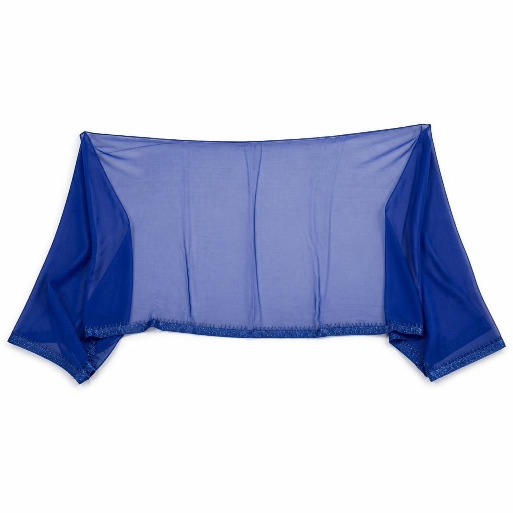 Royal blue sheer chiffon fabric panel, one size - second-hand at Why Go Less, Dekwaneh, Lebanon