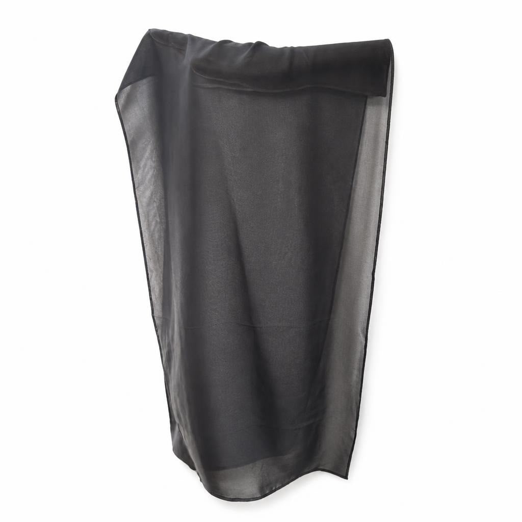 Plain black sheer mesh fabric length - second-hand at Why Go Less, Dekwaneh, Lebanon