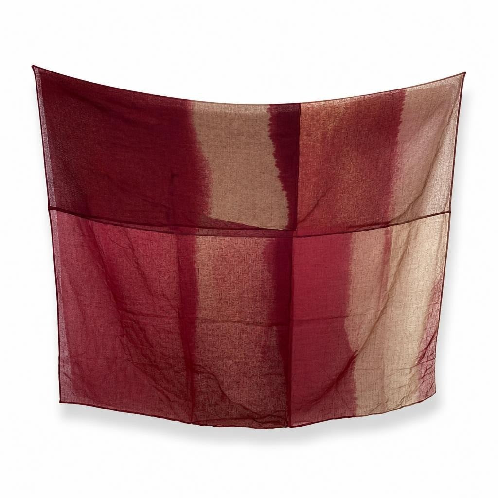 Burgundy gold shimmer sheer fabric panel - second-hand at Why Go Less, Dekwaneh, Lebanon