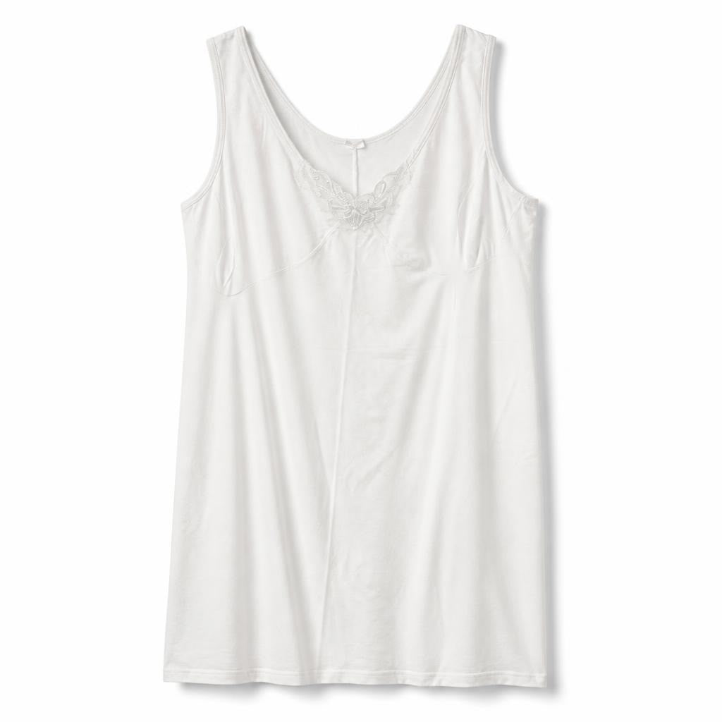 White sleeveless lace-trim undershirt slip top - second-hand at Why Go Less, Dekwaneh, Lebanon