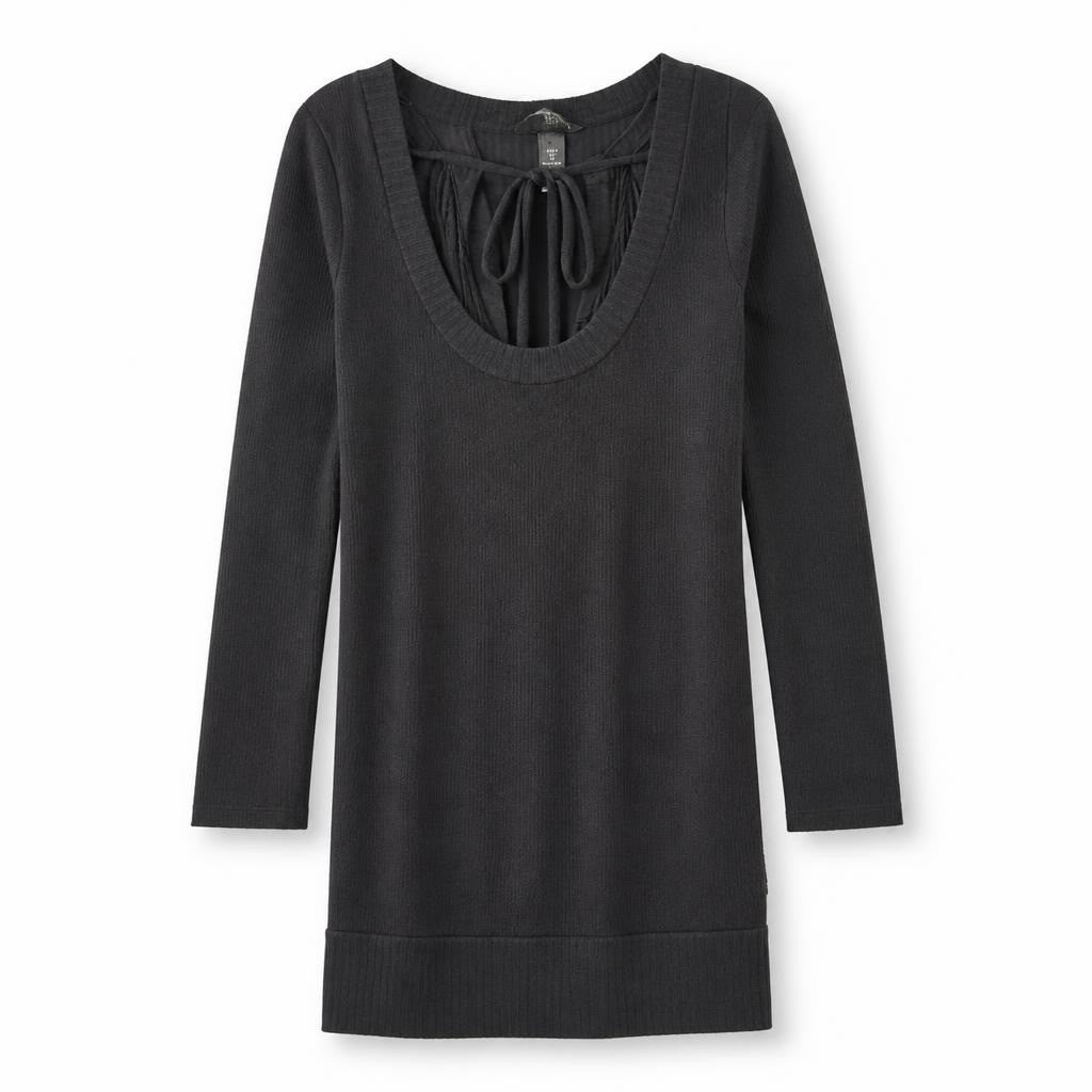 Dark grey ribbed knit short dress - second-hand at Why Go Less, Dekwaneh, Lebanon