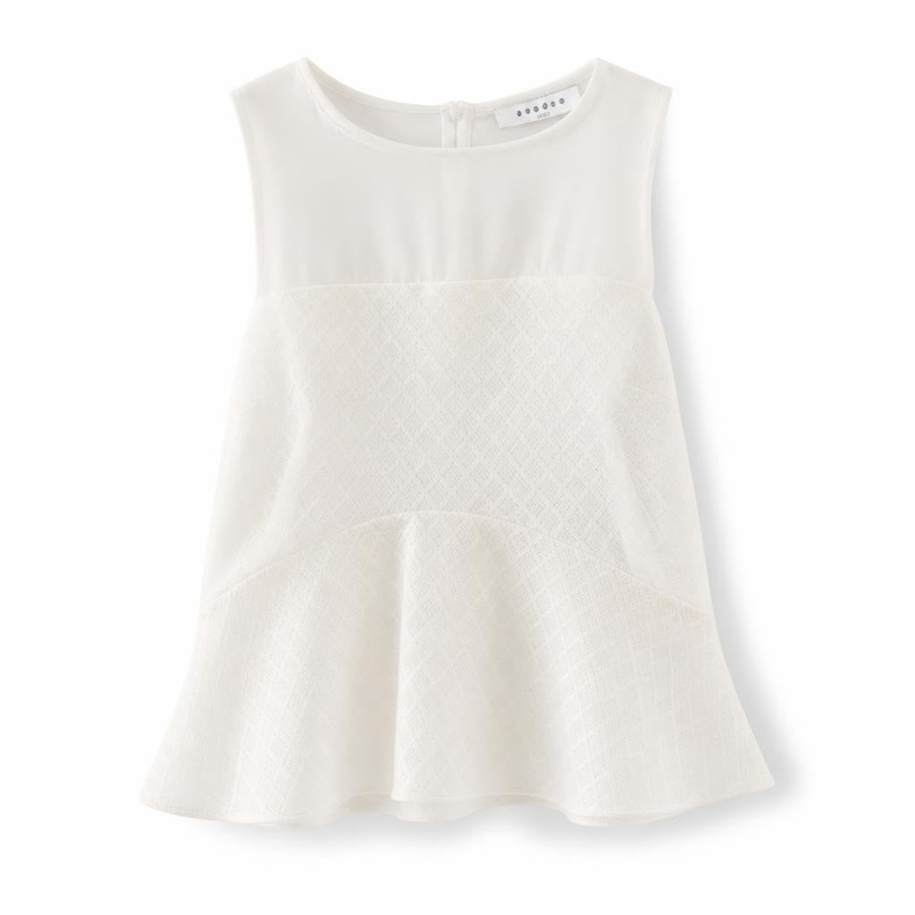 Sandro white peplum sleeveless top, two-tone - second-hand at Why Go Less, Dekwaneh, Lebanon