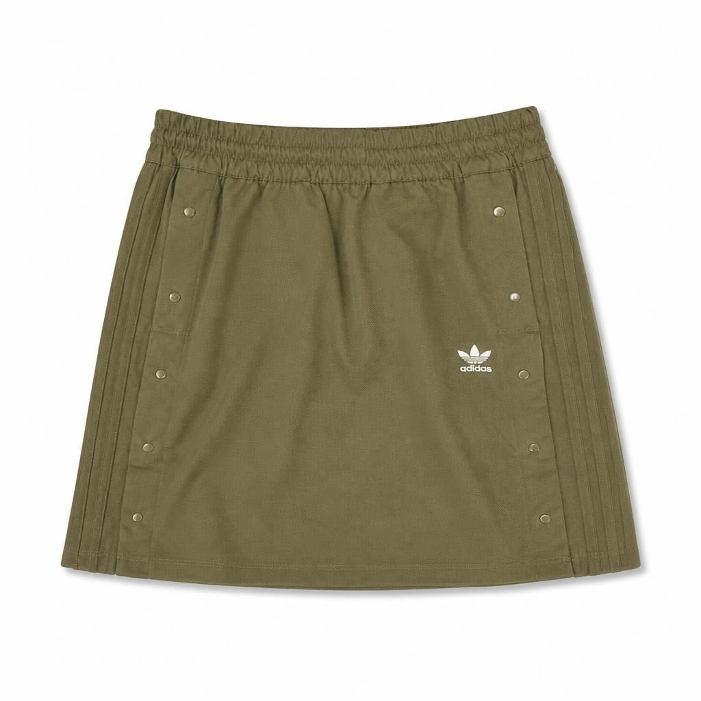 Adidas Originals olive snap skirt, size unknown - second-hand at Why Go Less, Dekwaneh, Lebanon