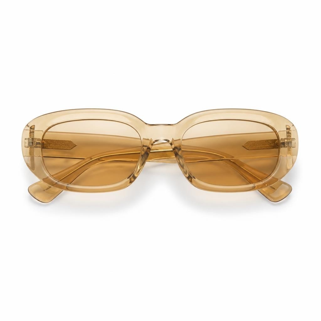 Clear rectangular frame sunglasses amber tint lenses - second-hand at Why Go Less, Dekwaneh, Lebanon