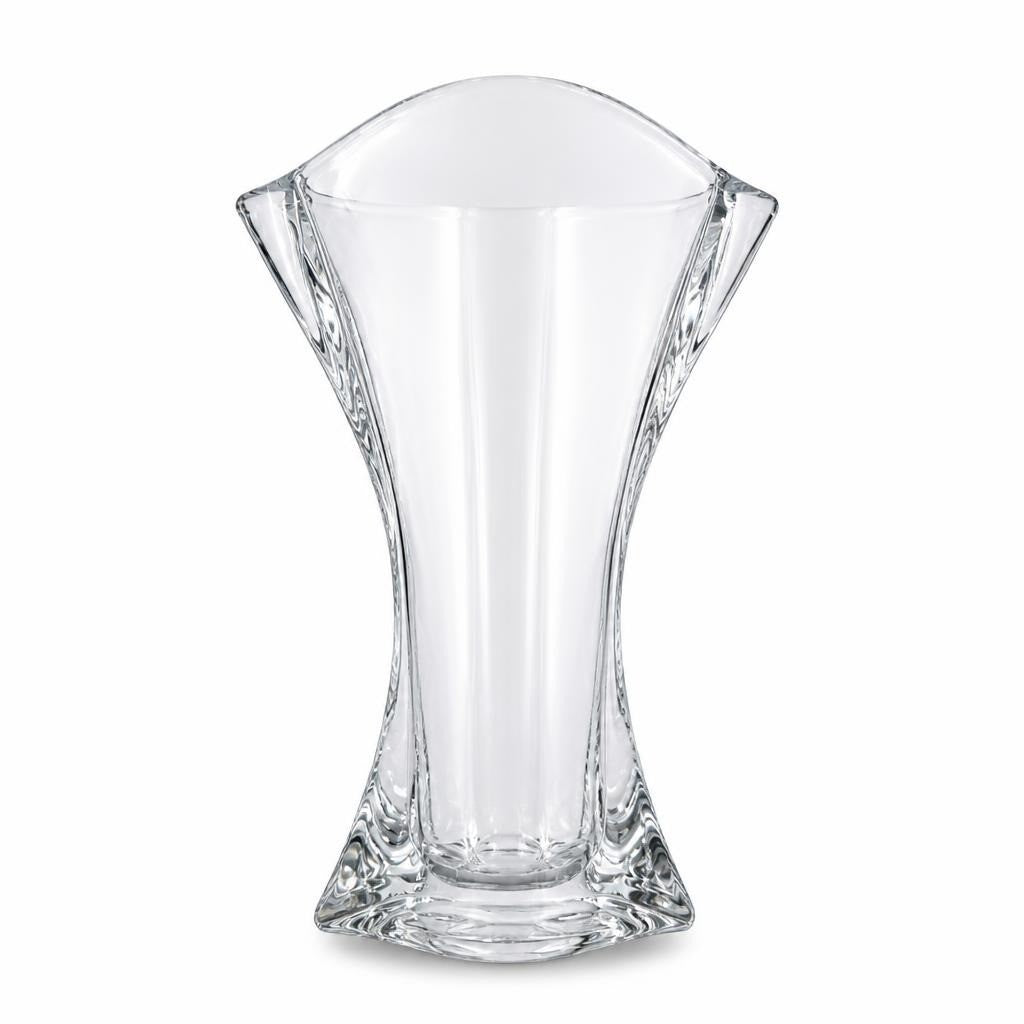 Clear crystal glass flower vase geometric faceted tall - second-hand at Why Go Less, Dekwaneh, Lebanon