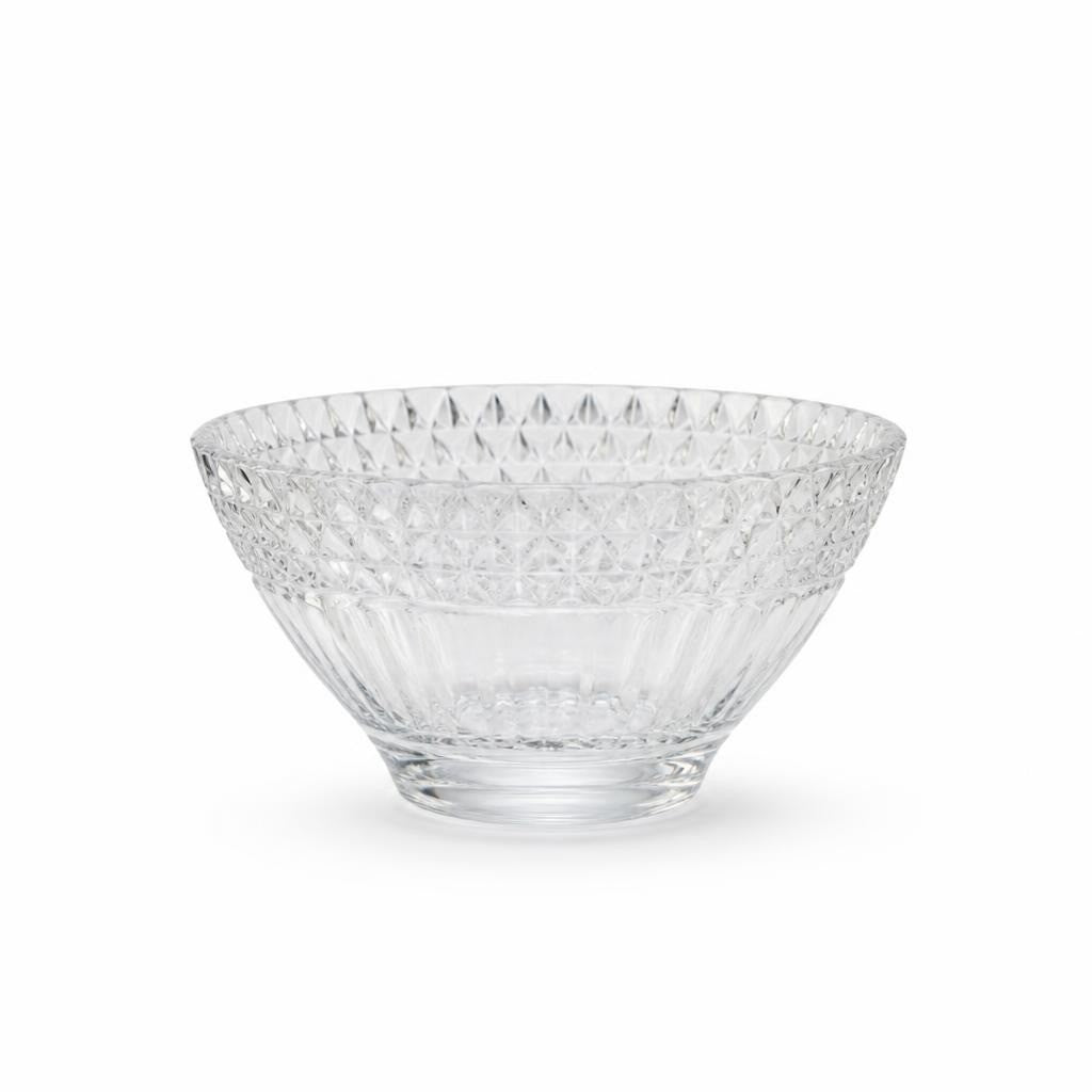 Clear diamond-cut crystal glass serving bowl - second-hand at Why Go Less, Dekwaneh, Lebanon
