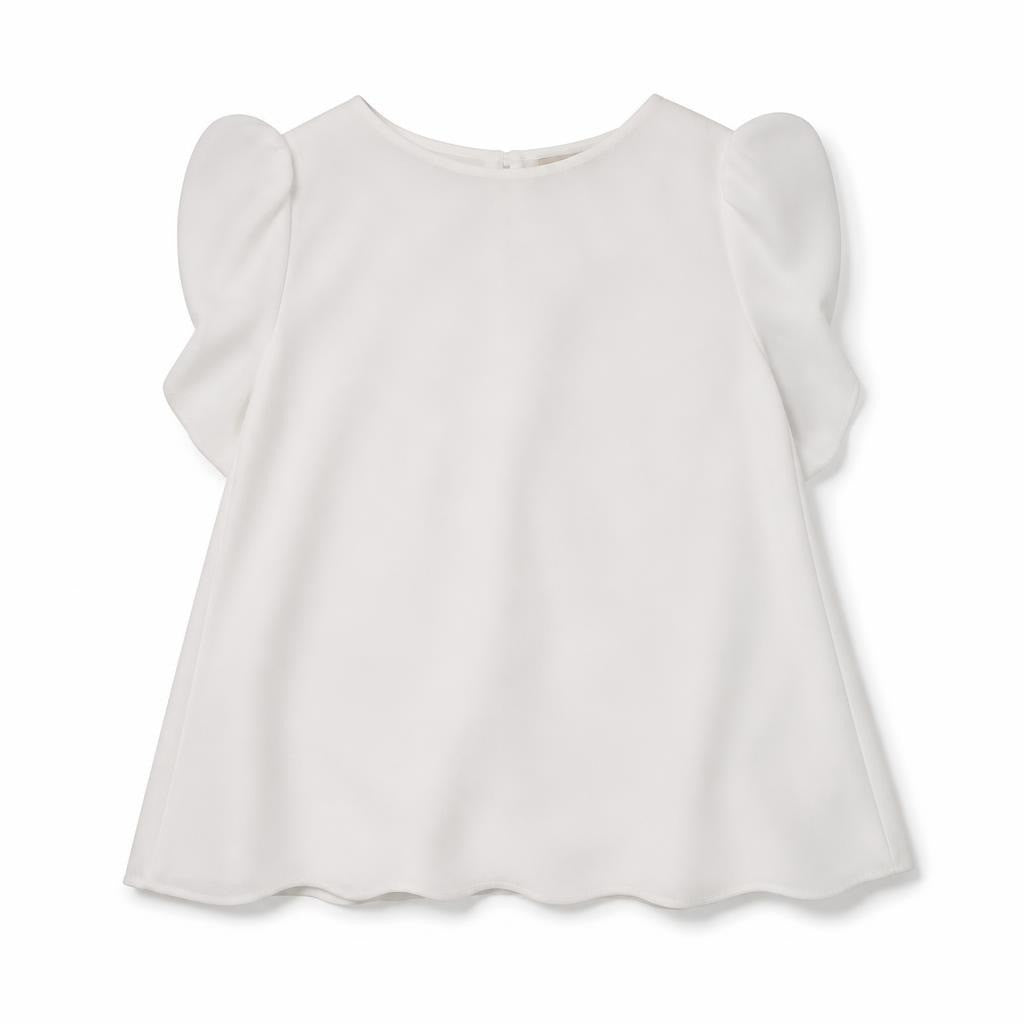 White Puff Sleeve Blouse - white studio shot, second-hand at Why Go Less, Dekwaneh, Lebanon