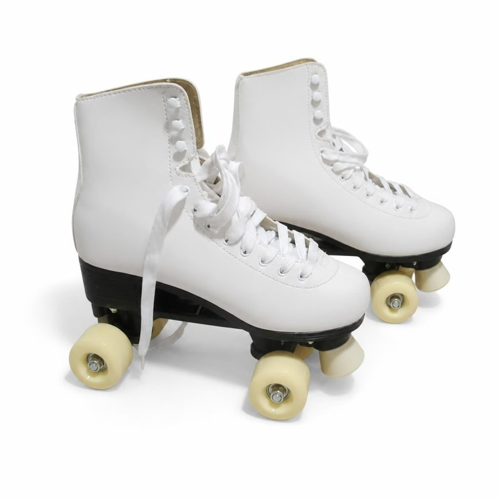 White Quad Roller Skates - white studio shot, second-hand at Why Go Less, Dekwaneh, Lebanon