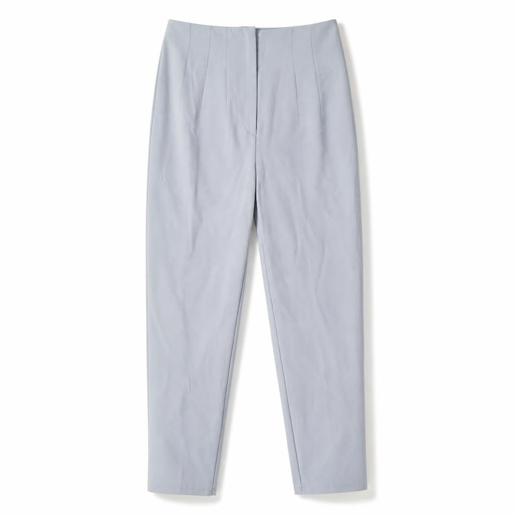 Light Grey Satin Midi Skirt - white studio shot, second-hand at Why Go Less, Dekwaneh, Lebanon