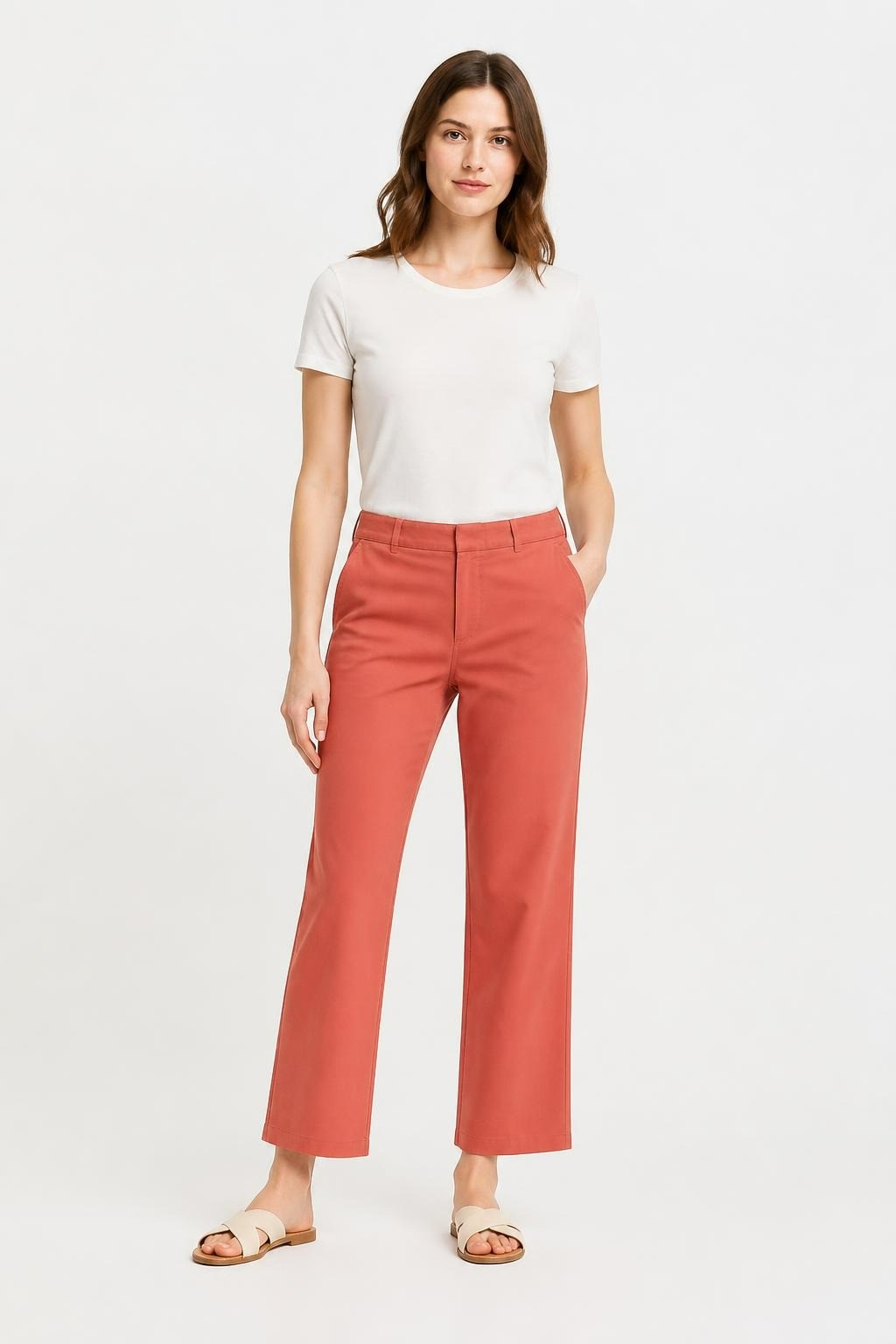 Coral Slim-Fit Trousers | Pre-Loved | Why Go Less
