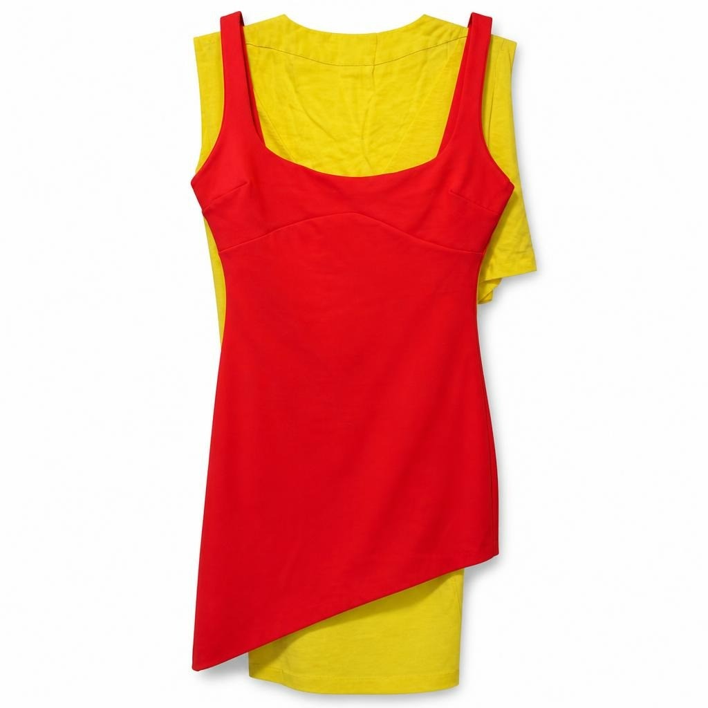 Red Sleeveless Tank Dress - white studio shot, second-hand at Why Go Less, Dekwaneh, Lebanon