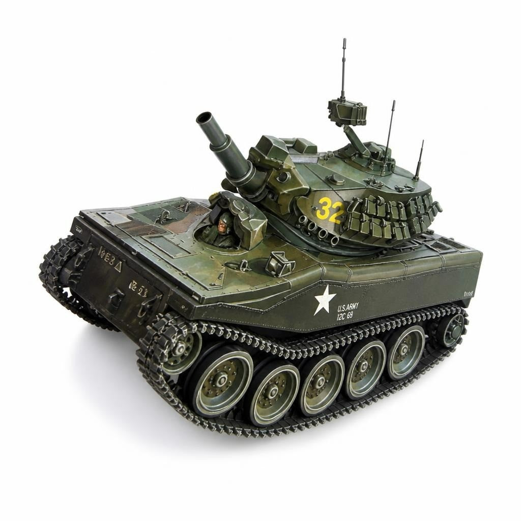 Tamiya M551 Sheridan US Tank Model Kit 1/35 - white studio shot, second-hand at Why Go Less, Dekwaneh, Lebanon