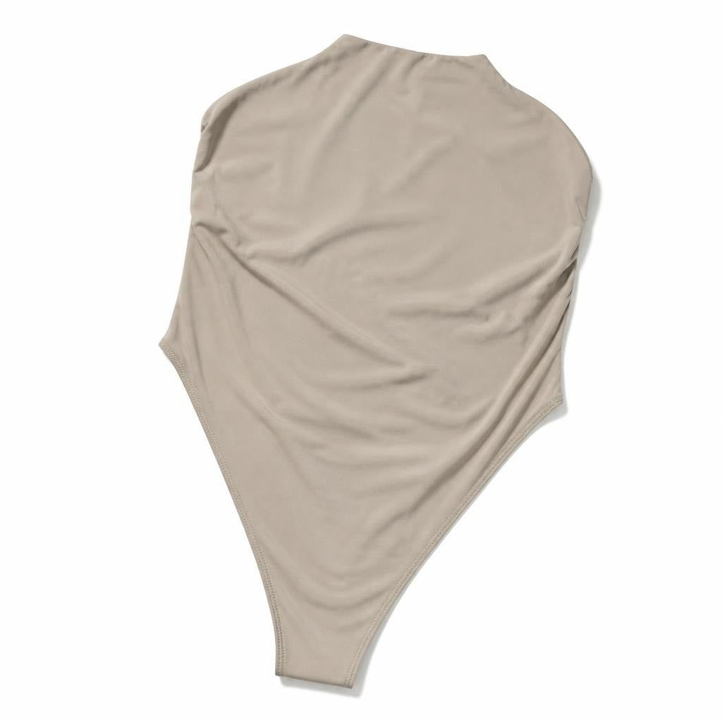 Nude beige bodysuit, stretchy fabric - white studio shot, second-hand at Why Go Less, Dekwaneh, Lebanon