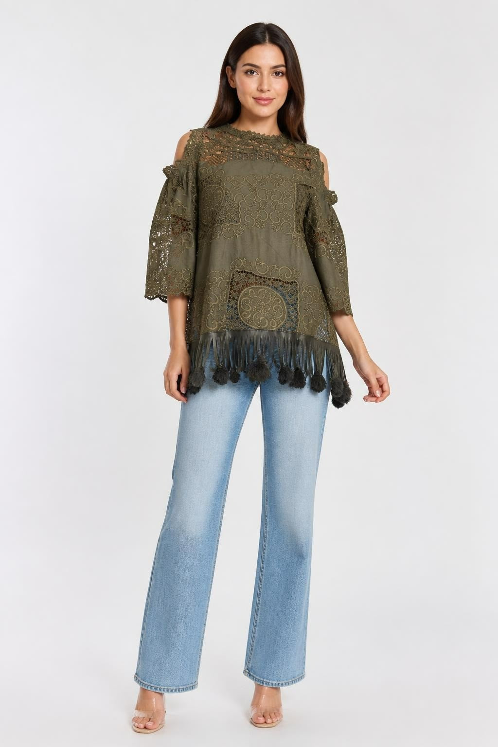 Dark Green Top With Leather Detail | Pre-Loved | Why Go Less