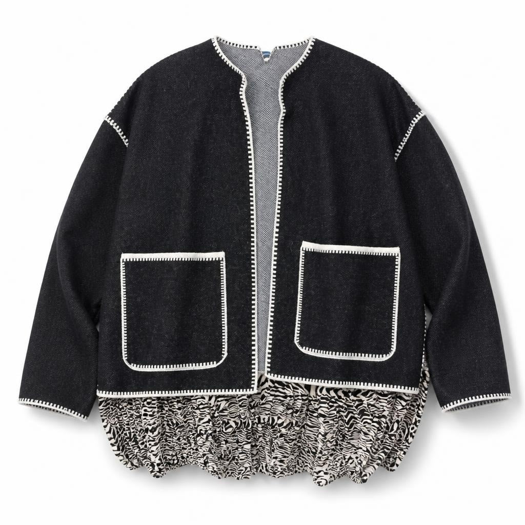 Black & White knit cardigan - white studio shot, second-hand at Why Go Less, Dekwaneh, Lebanon