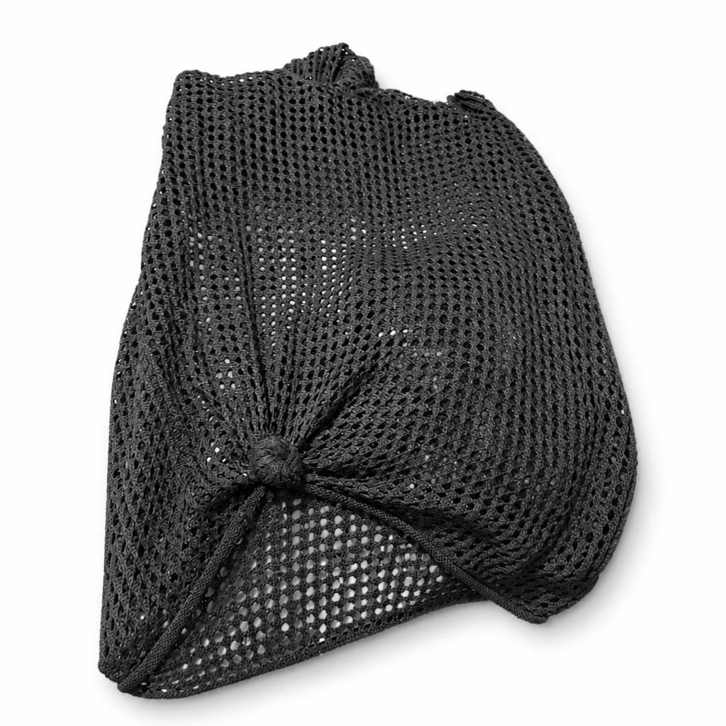 Black crochet knit top - white studio shot, second-hand at Why Go Less, Dekwaneh, Lebanon
