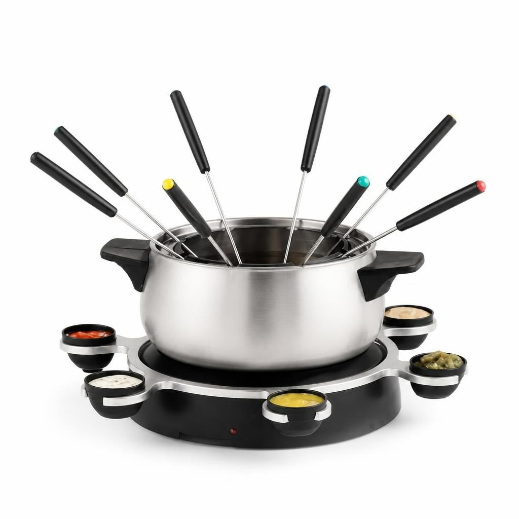 Princess fondue set silver & black, electric - white studio shot, second-hand at Why Go Less, Dekwaneh, Lebanon