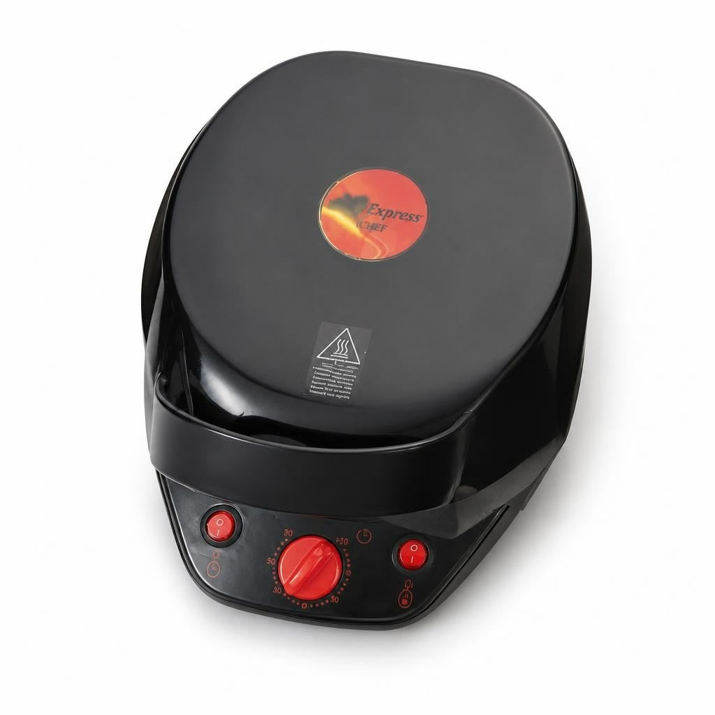 Electric Pizza/Crepe Maker, Black/Red, Unboxed - white studio shot, second-hand at Why Go Less, Dekwaneh, Lebanon