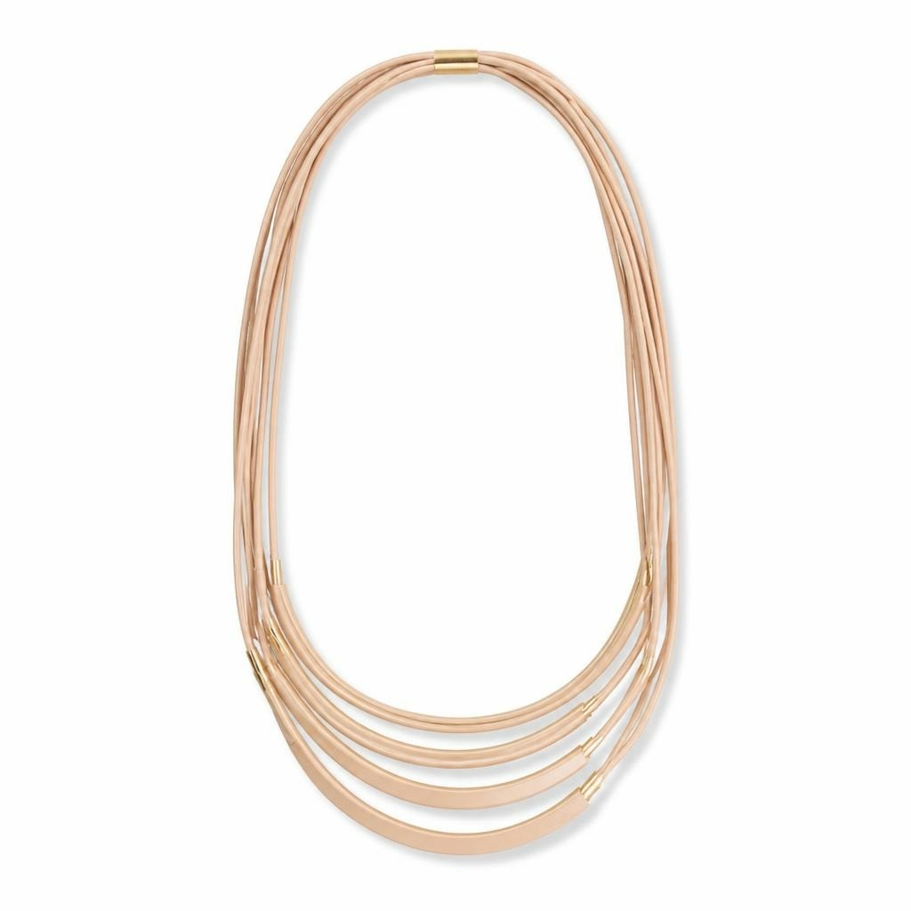 Multi-strand Cord Necklace, Blush Pink/gold | Pre-Loved | Why Go Less