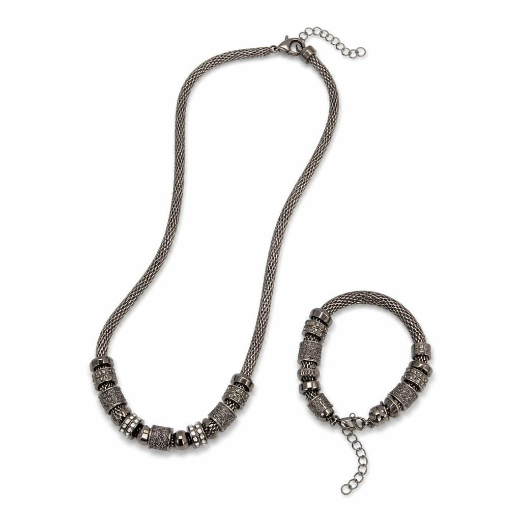Parure Collier et Bracelet Maille Argent Foncé | Occasion | Pourquoi se priver ?