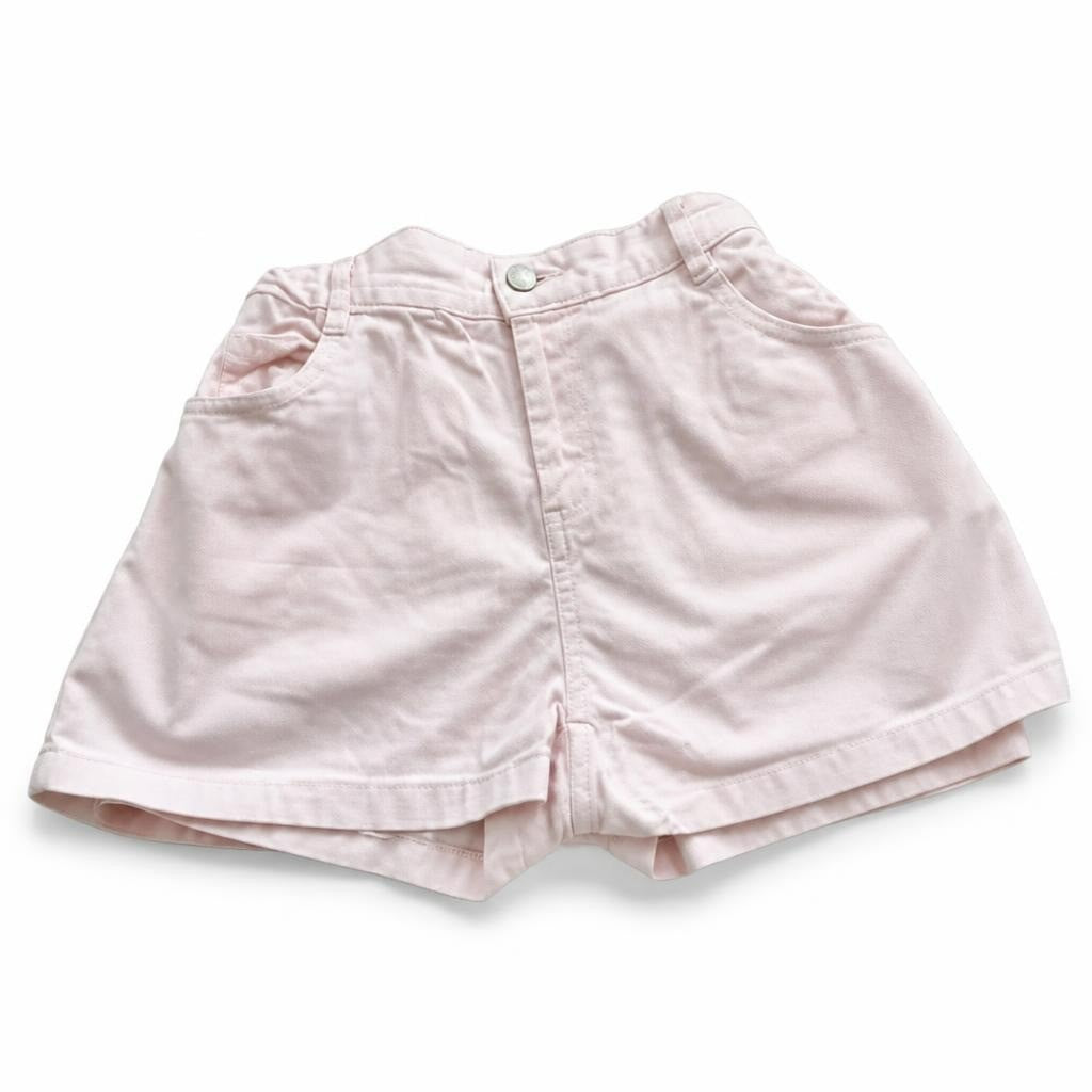 Light pink denim shorts, girls, small size - white studio shot, second-hand at Why Go Less, Dekwaneh, Lebanon