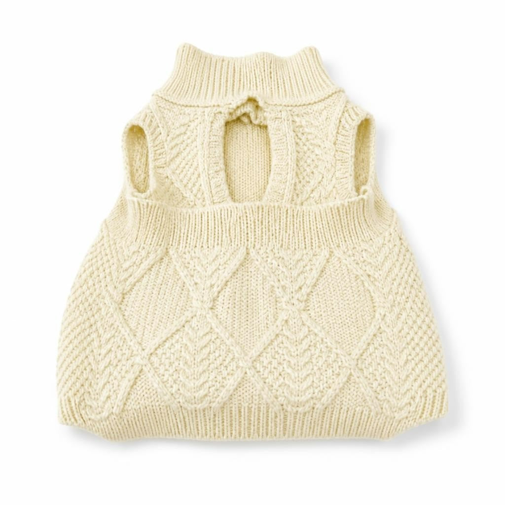 Light green cable-knit crop halter sweater top - white studio shot, second-hand at Why Go Less, Dekwaneh, Lebanon