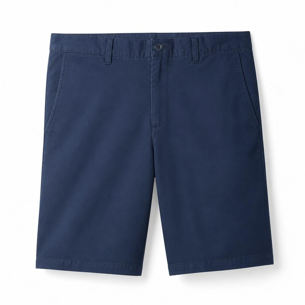Tommy Hilfiger Navy Chino Shorts - white studio shot, second-hand at Why Go Less, Dekwaneh, Lebanon