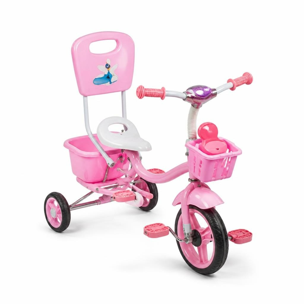 Smarter Pink Kids Bicycle with Training Wheels - white studio shot, second-hand at Why Go Less, Dekwaneh, Lebanon
