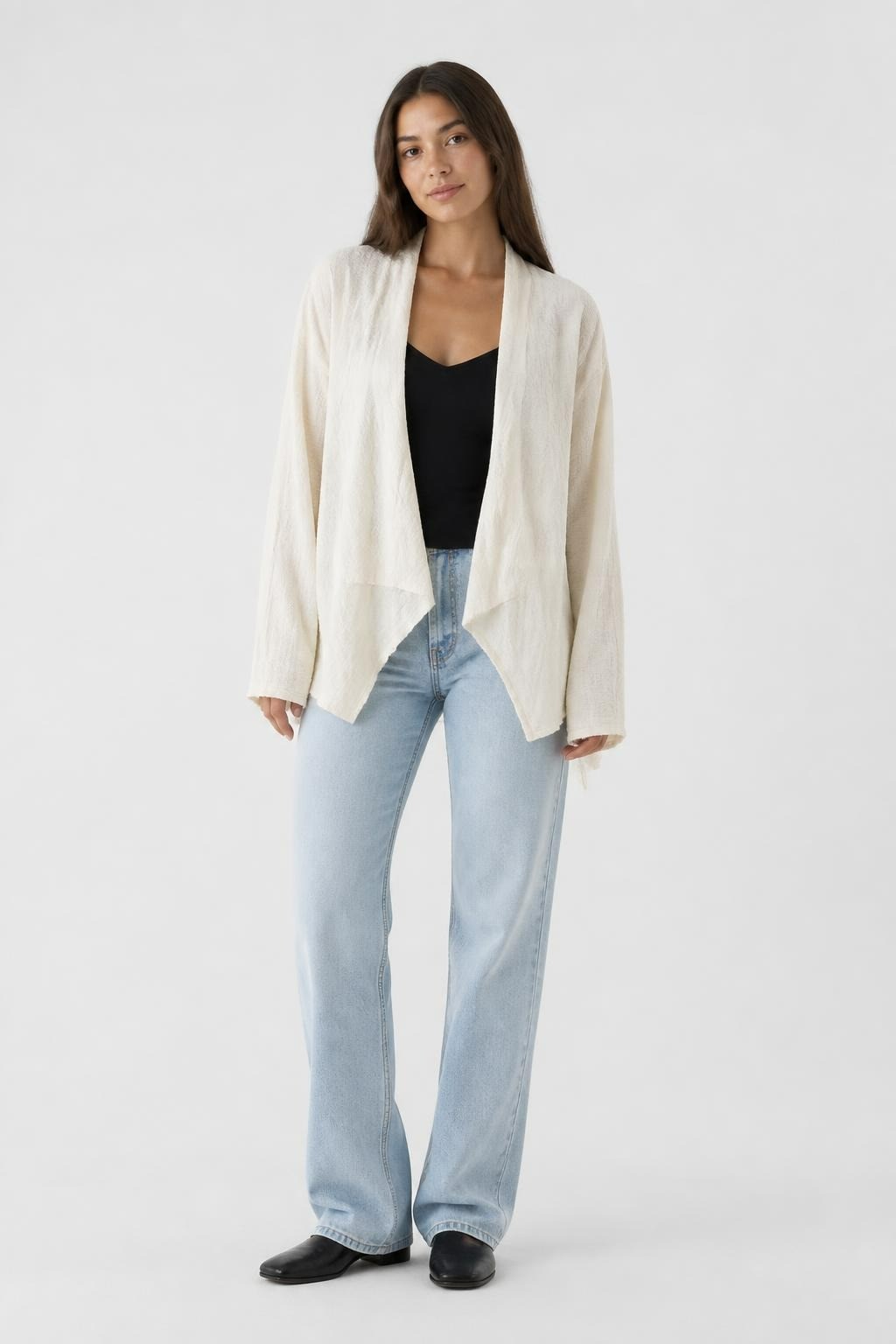 Cream Textured Brocade Long-Sleeve Top | Pre-Loved | Why Go Less