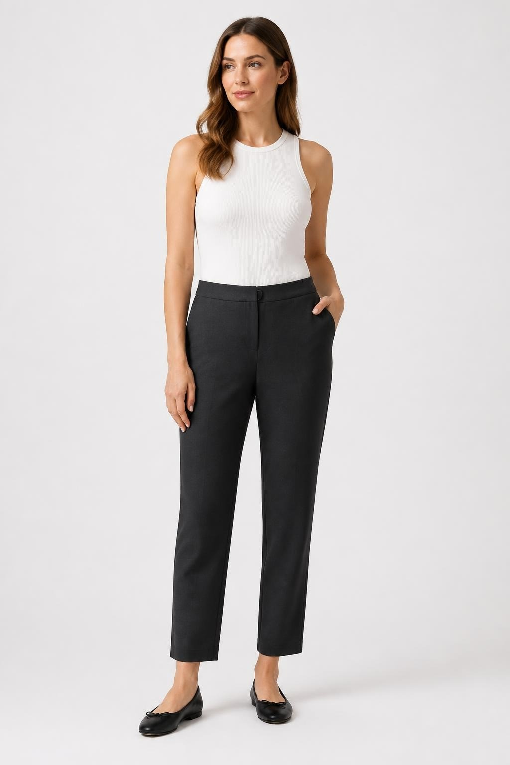 Black Slim Tapered Trousers, Women's | Pre-Loved | Why Go Less