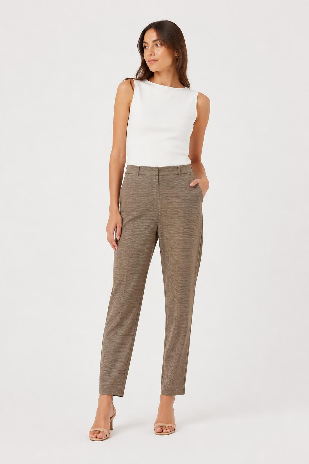 Taupe Ribbed Straight-Leg Pants | Pre-Loved | Why Go Less