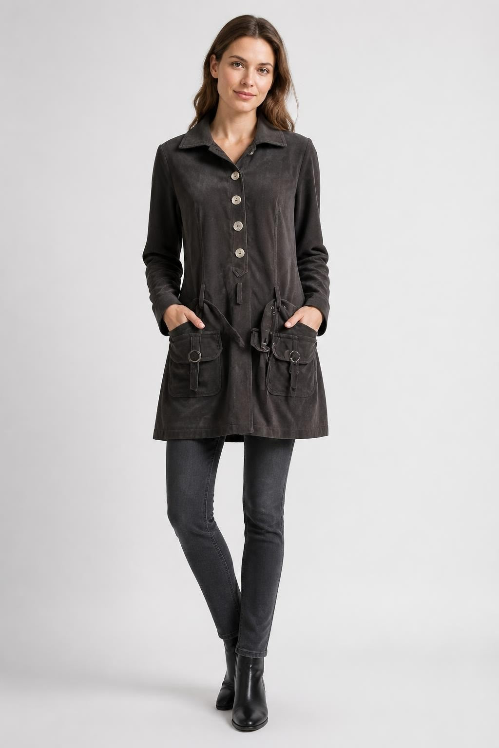 S&Q Brown Corduroy Belted Trench Coat | Pre-Loved | Why Go Less