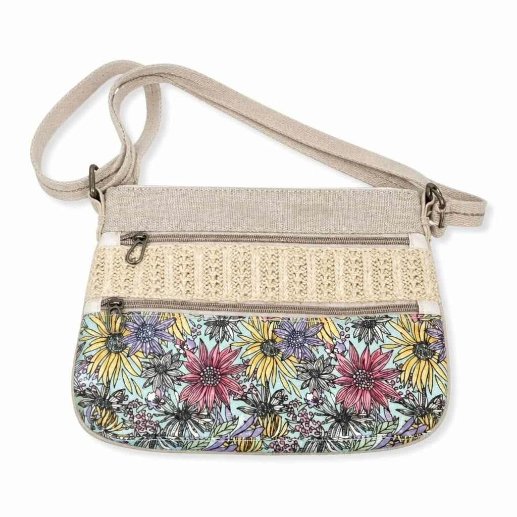 Sakroots Floral Crossbody Bag Multicolor - white studio shot, second-hand at Why Go Less, Dekwaneh, Lebanon