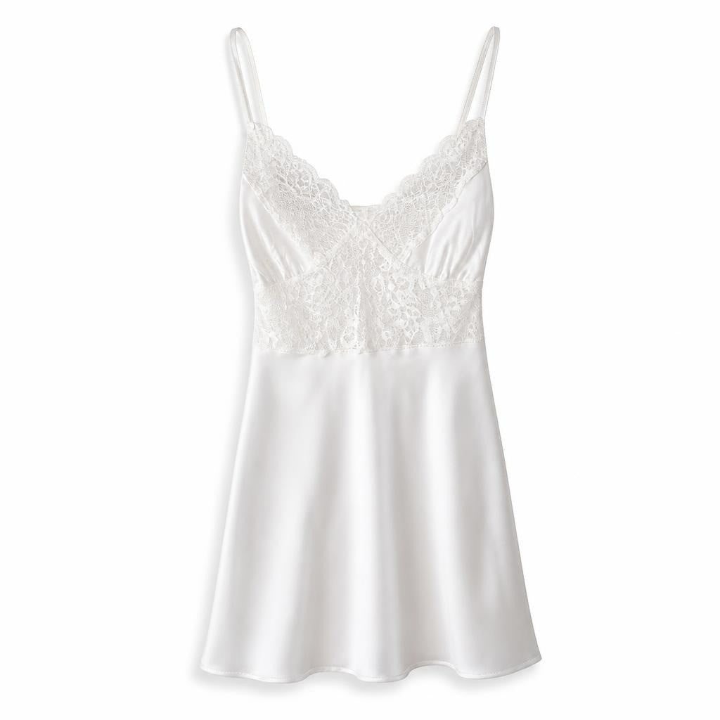 lace camisole slip top lingerie - white studio shot, second-hand at Why Go Less, Dekwaneh, Lebanon