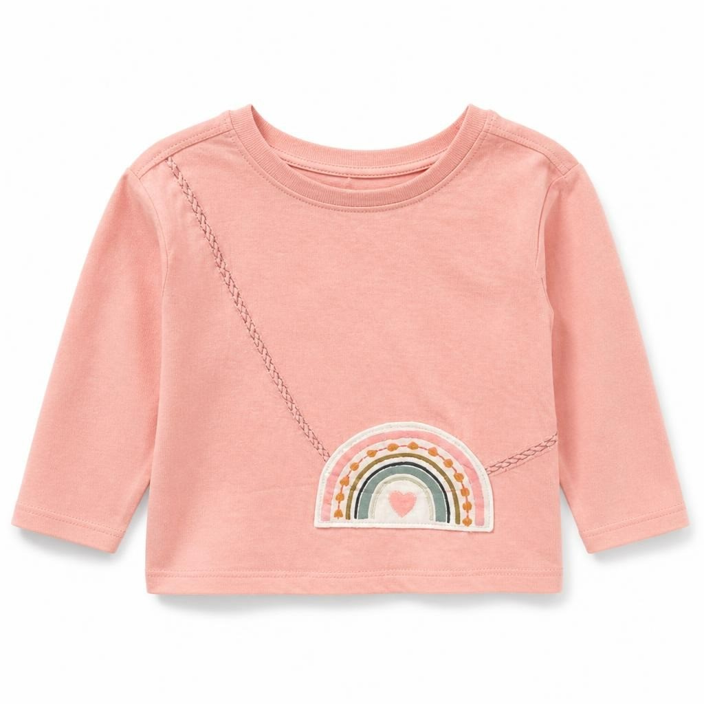 T-shirt rose imprimé arc-en-ciel pour filles | Seconde main | Pourquoi chercher moins bien
