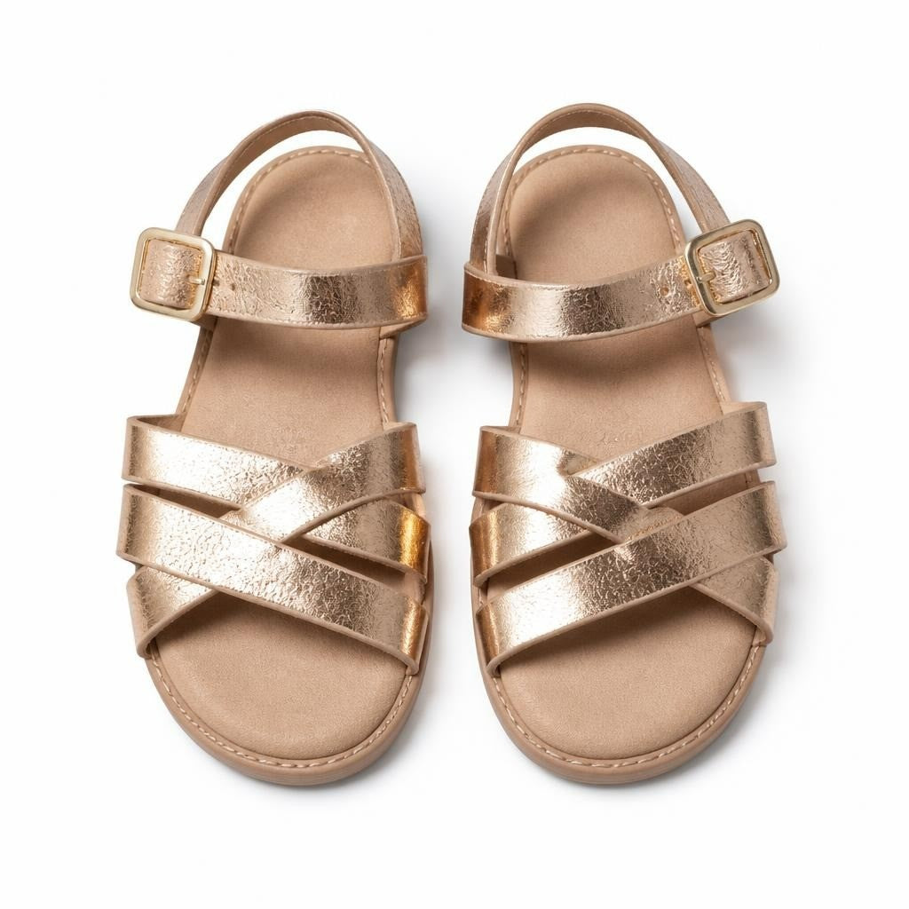 Kids Strappy Sandals, Rose Gold, W/ Tags | Pre-Loved | Why Go Less