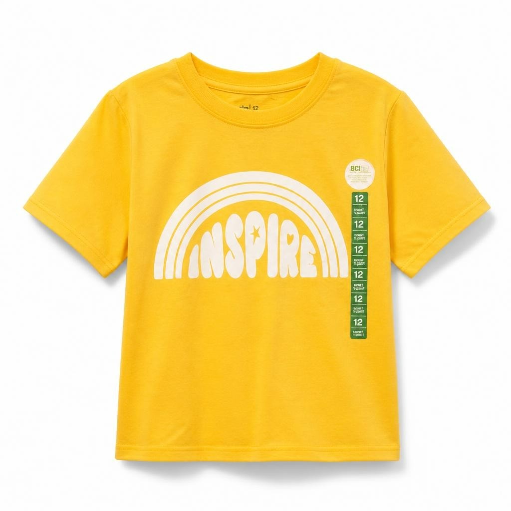 T-shirt graphique jaune « Inspire » Anko Kids | Seconde main | Pourquoi dépenser plus