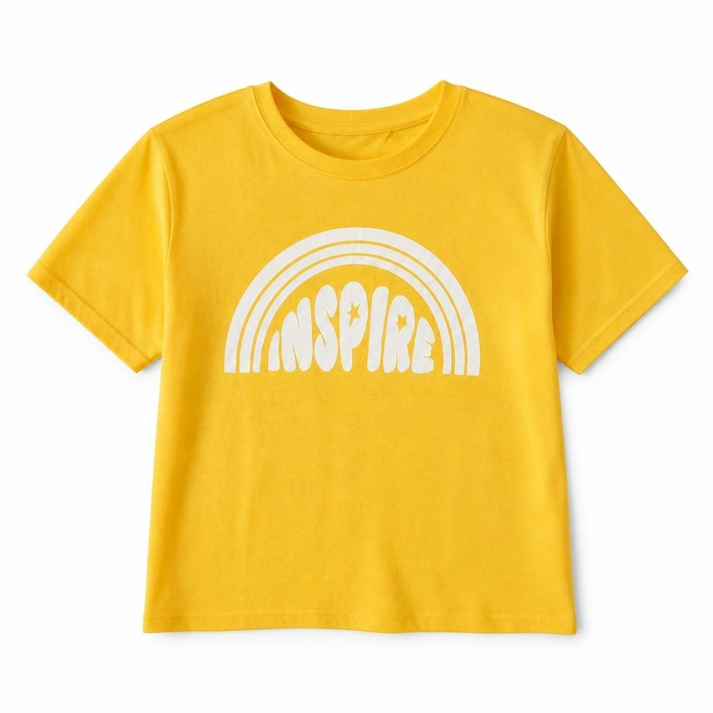 Kids bright yellow short-sleeve graphic t-shirt