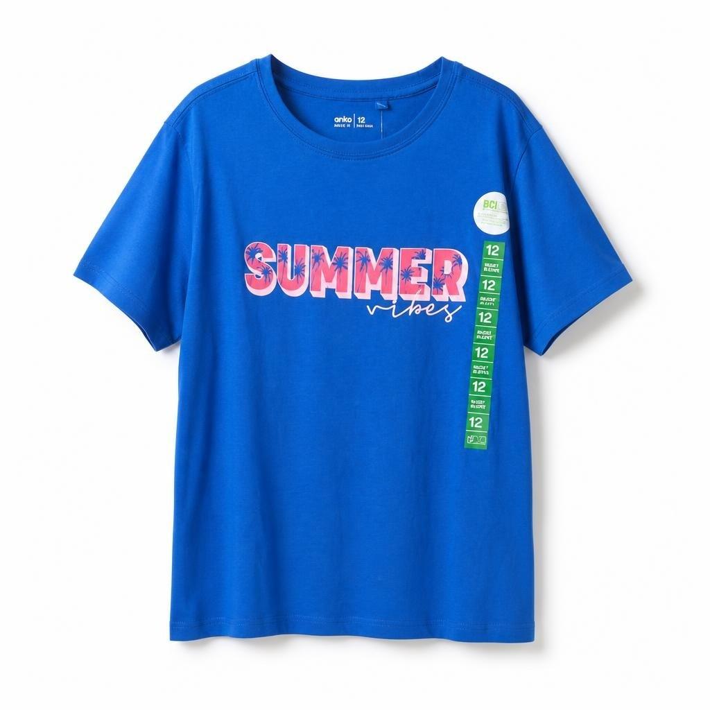 Kids bright Blue short-sleeve graphic t-shirt