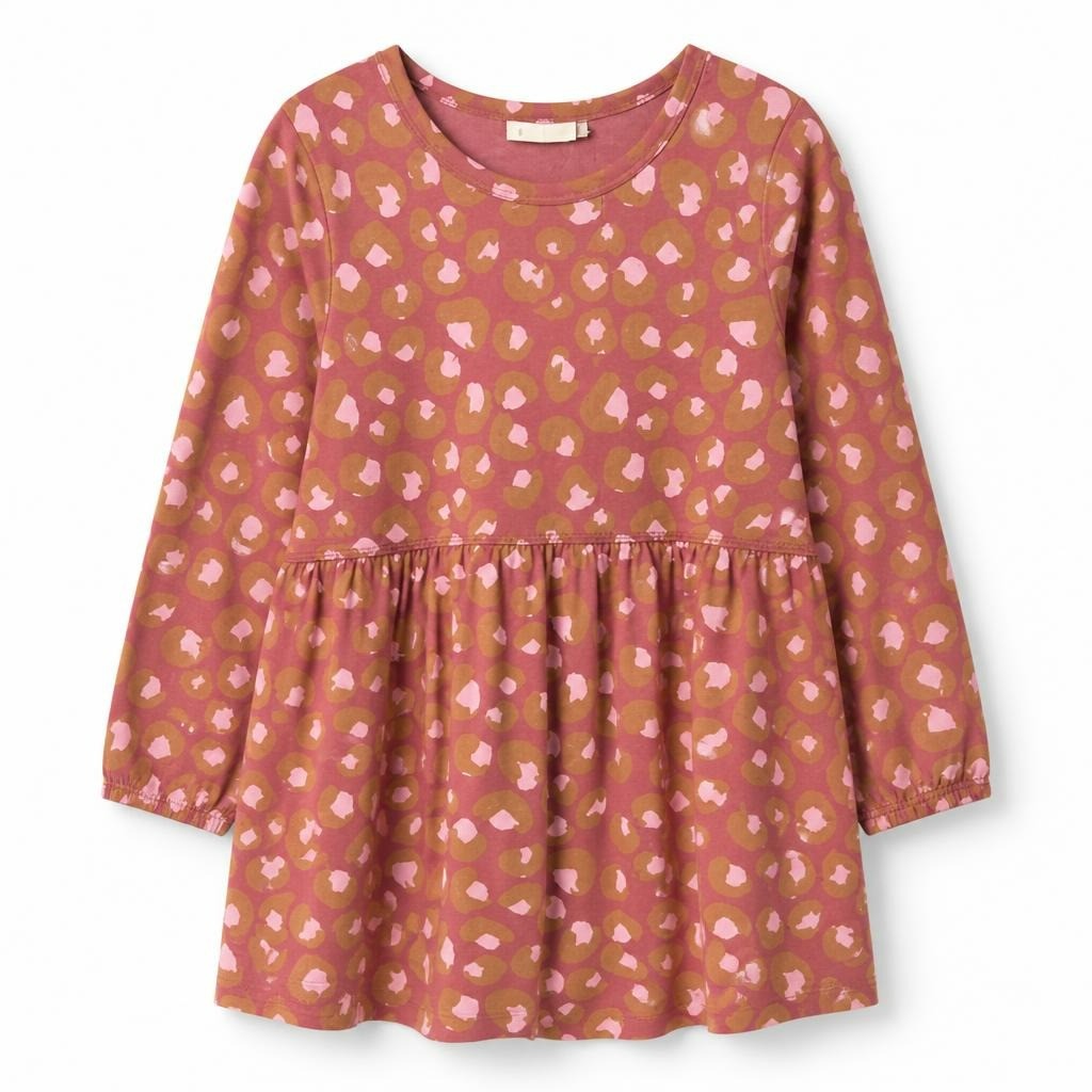 Robe à manches longues imprimé léopard rose fille | Seconde main | Pourquoi dépenser plus