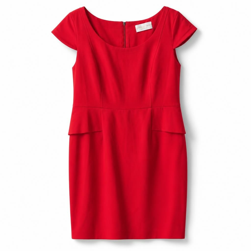 Gabriella Ferrini Red Dress Made in Italy - white studio shot, second-hand at Why Go Less, Dekwaneh, Lebanon
