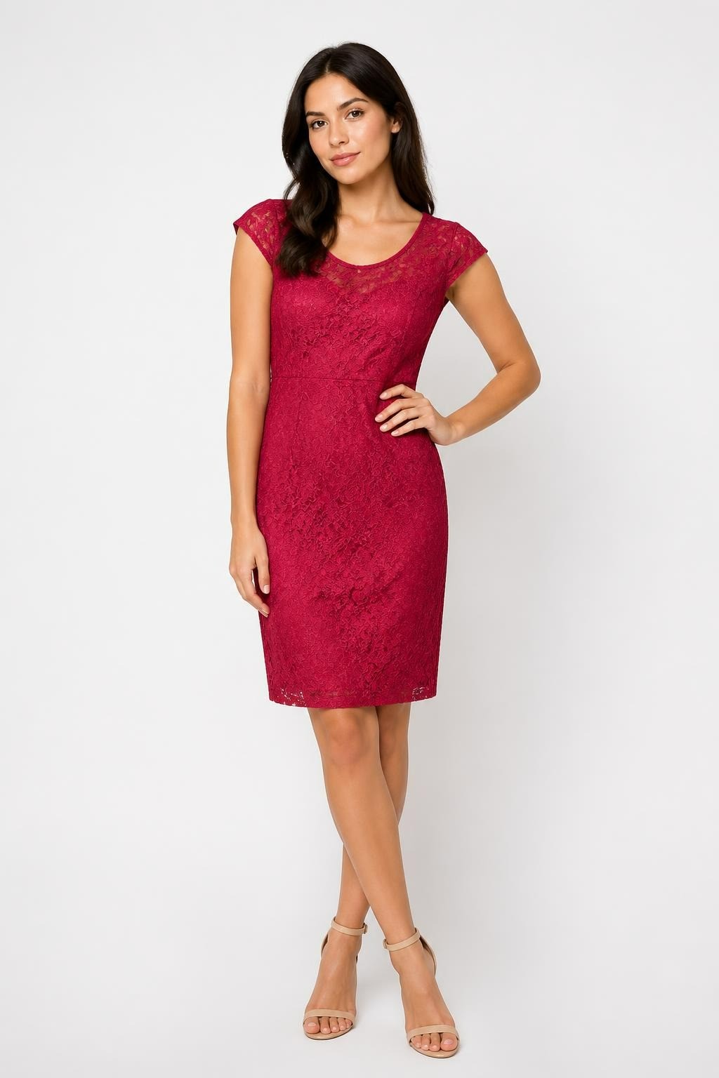 JAX Burgundy Lace Cocktail Dress | Pre-Loved | Why Go Less