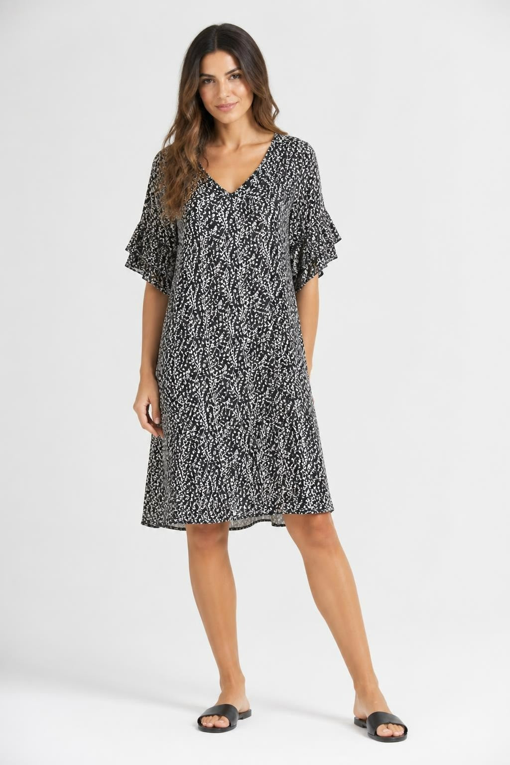 MSK Black & White Floral Cold-shoulder Dress | Pre-Loved | Why Go Less