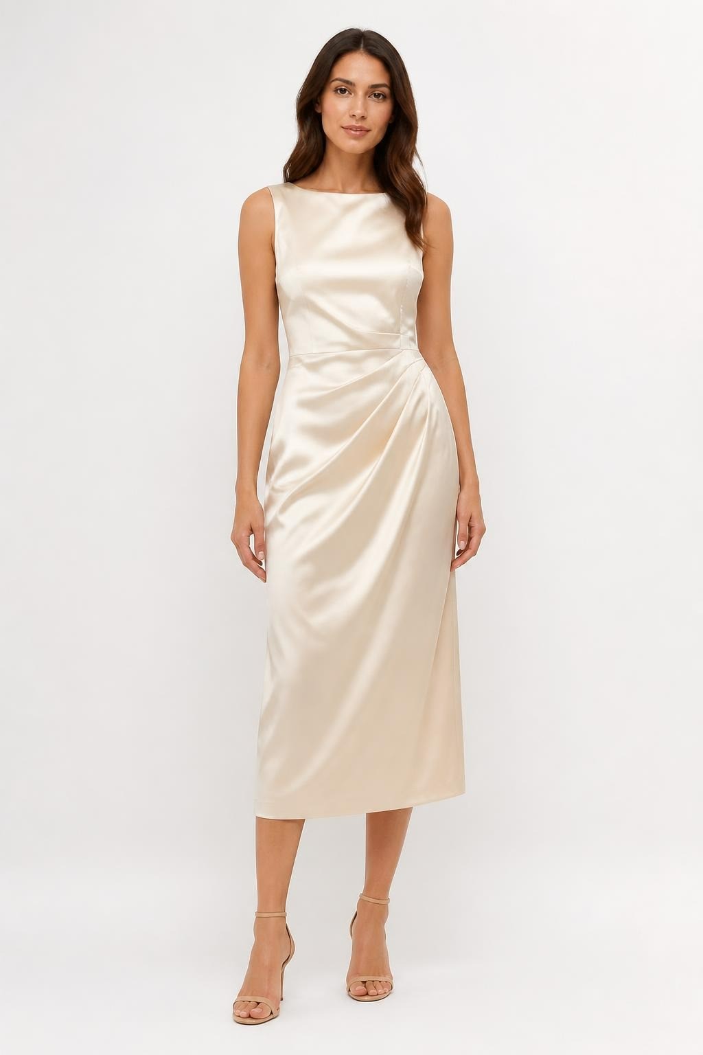 Lauren Ralph Lauren Champagne Silk-Look Shift Dress | Pre-Loved | Why Go Less