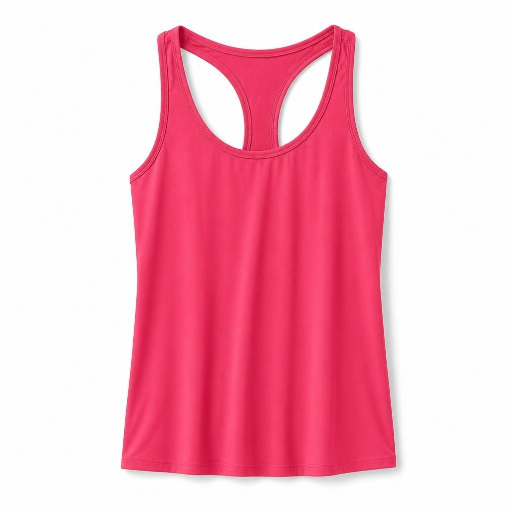 H&M Sport pink racerback tank top - white studio shot, second-hand at Why Go Less, Dekwaneh, Lebanon